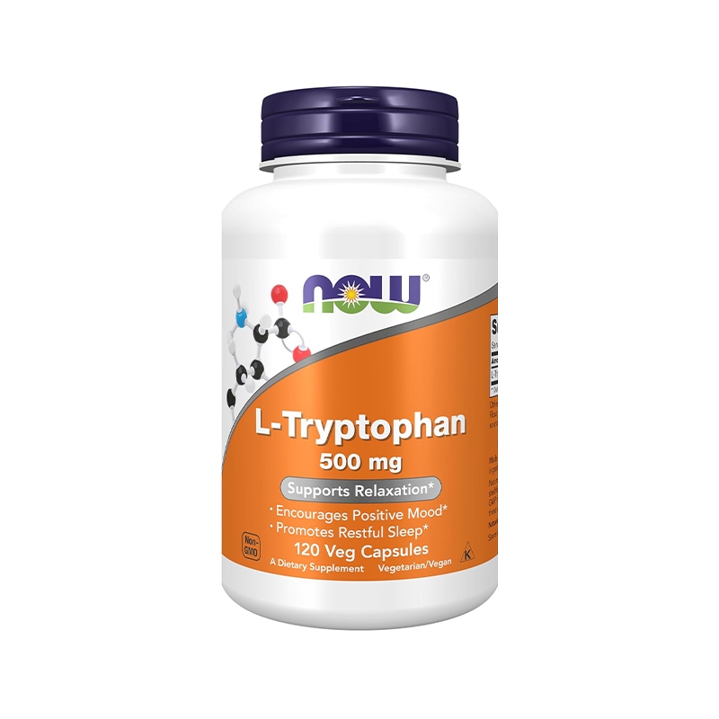 NOW L-TRYPTOPHAN 500MG Giảm Căng Thẳng, Cải Thiện Giấc Ngủ 120 VIÊN