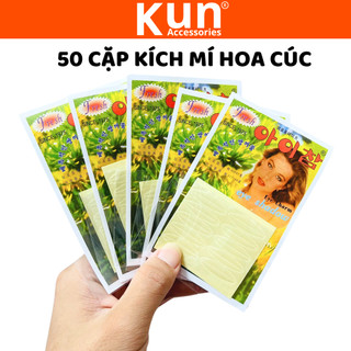 50 Cặp kích mí hoa cúc vàng tự dán không cần keo chính hãng chuyên dùng cho sụp mí