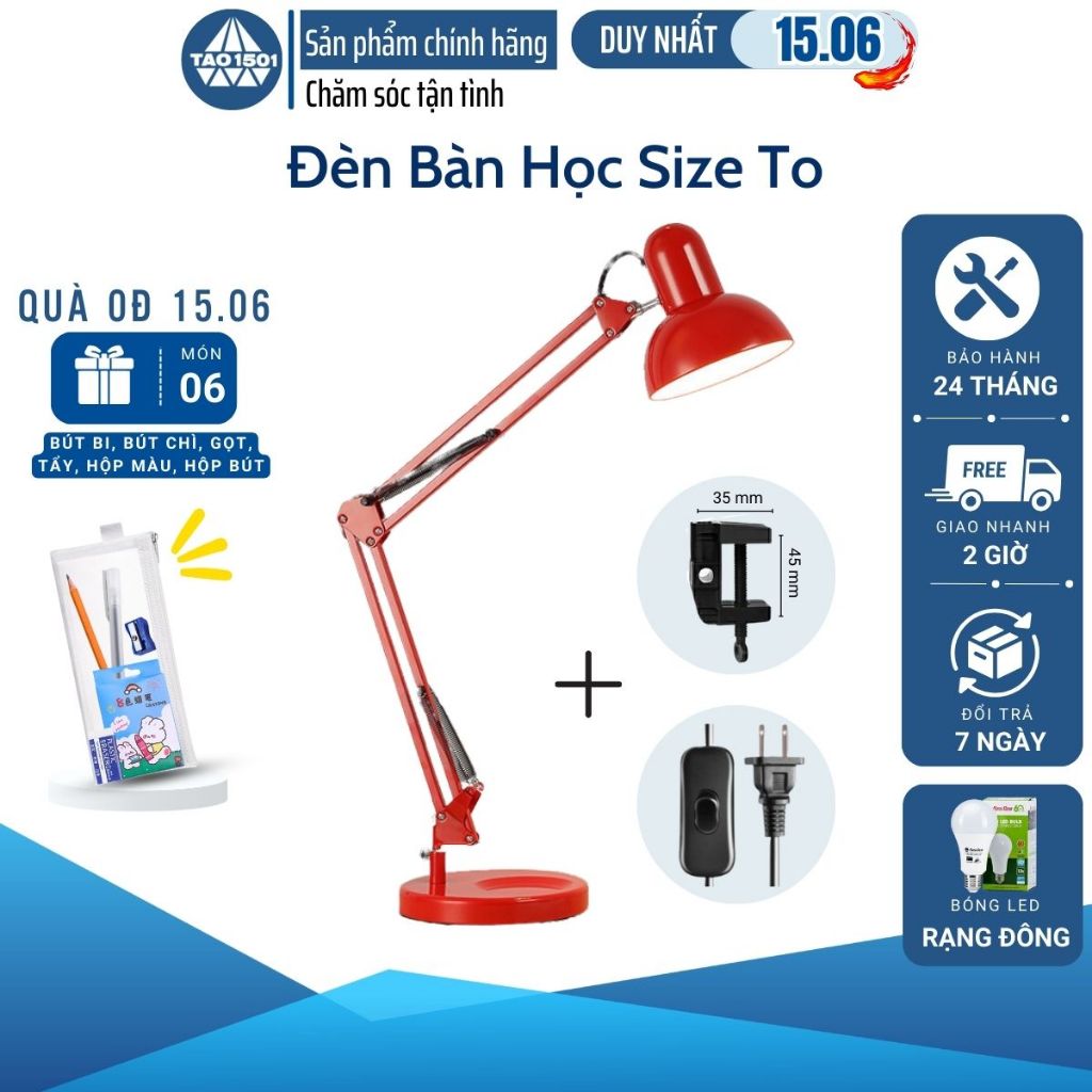 Đèn học để bàn PIXAR Size Lớn Bảo Vệ Mắt Khi Đọc Sách Làm Việc Học Tập