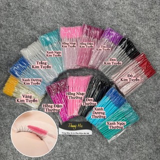 Chổi chải mi Kim Tuyến-Trơn túi 50 cây-10 cây_chổi mascara Loại 1_dụng cụ nối mi_THÚY HÀ