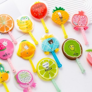 Quạt gấp động vật, hoa quả quạt nhựa cầm tay cầm tay quạt cute đáng yêu