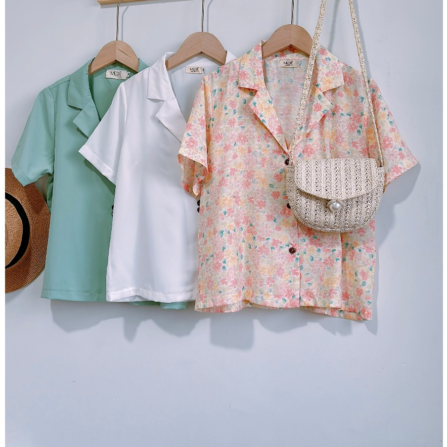 ÁO SƠ MI LỤA HÀN MEPI - ÁO SƠ MI CỔ VEST LỤA MỀM