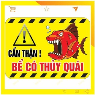 Decal Cảnh báo vui nhộn dán hồ cá