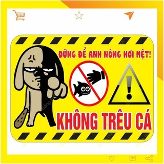 Decal Cảnh báo vui nhộn dán hồ cá