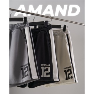 Quần short amand solid stripe basic short - black/ white/ grey qs024