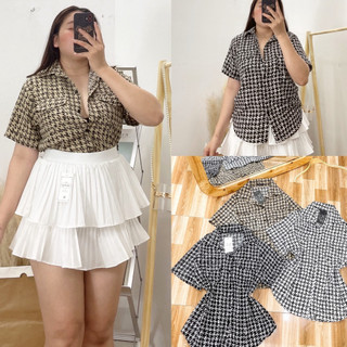 Áo sơ mi nữ họa tiết bigsize dễ thương phom rộng,lên phom cực xinh mã smht zz