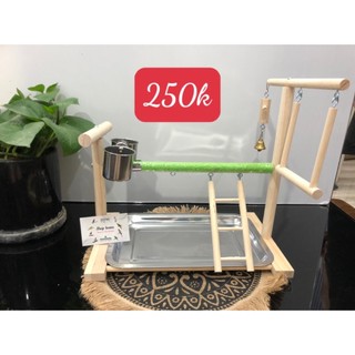 Cầu đứng gỗ dành cho chim, vẹt size nhỏ, size trung 36,5x23x44cm