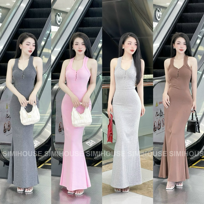 VÁY BODY NÚT DÁNG ĐUÔI CÁ / Đầm body đuôi cá 5 nút basic