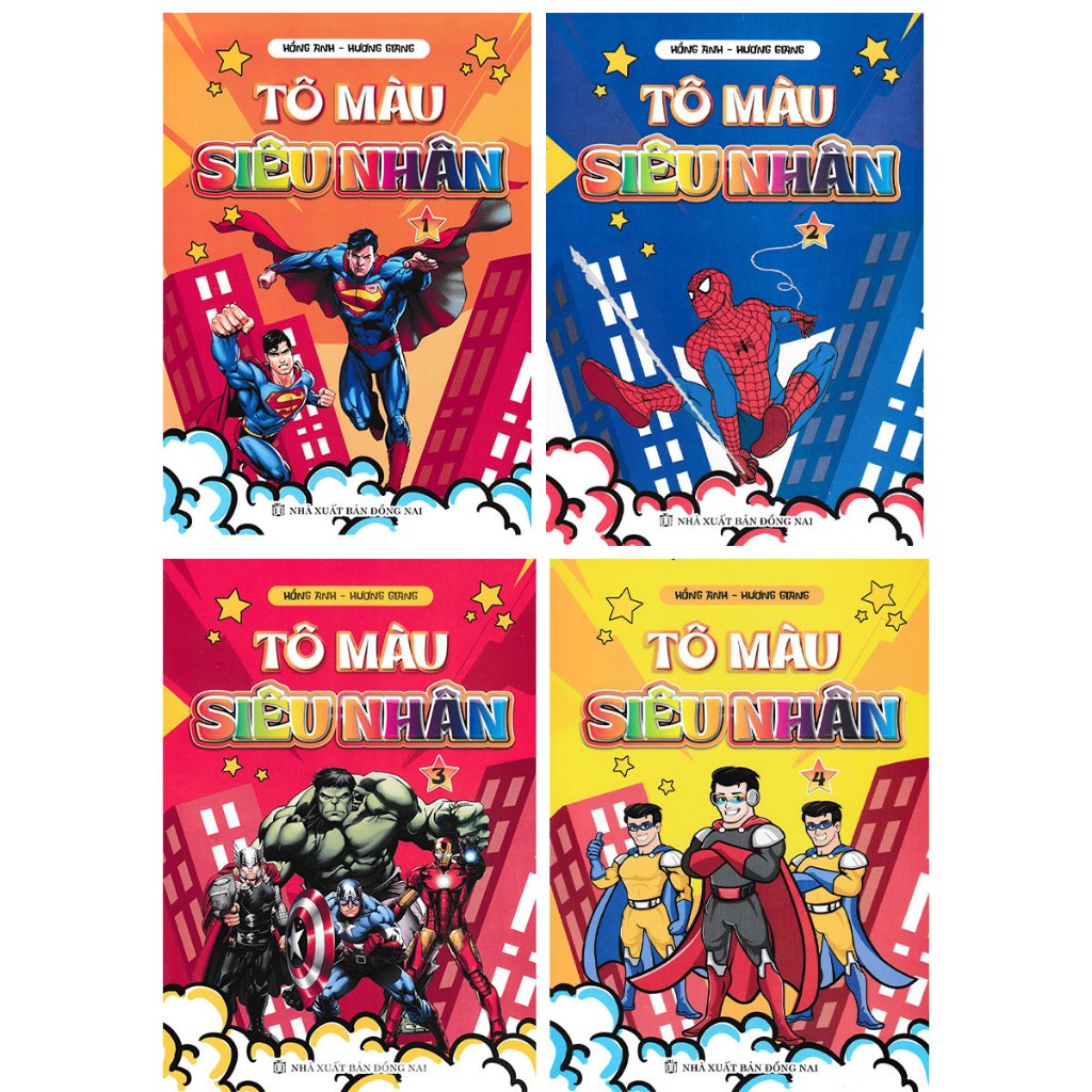 Sách - Combo Tập Tô Màu - Siêu Nhân (Bộ 4 Cuốn) - CM
