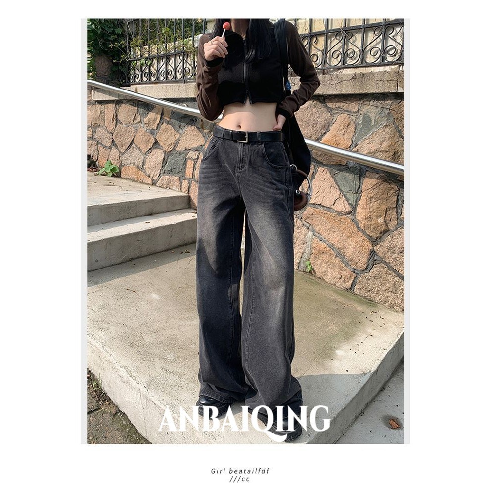 Quần jean nữ Retro ống suông rộng Cạp, quần jeans ống rộng phong cách Ulzzang Hàn Quốc siêu cá tính D 55 | BigBuy360 - bigbuy360.vn