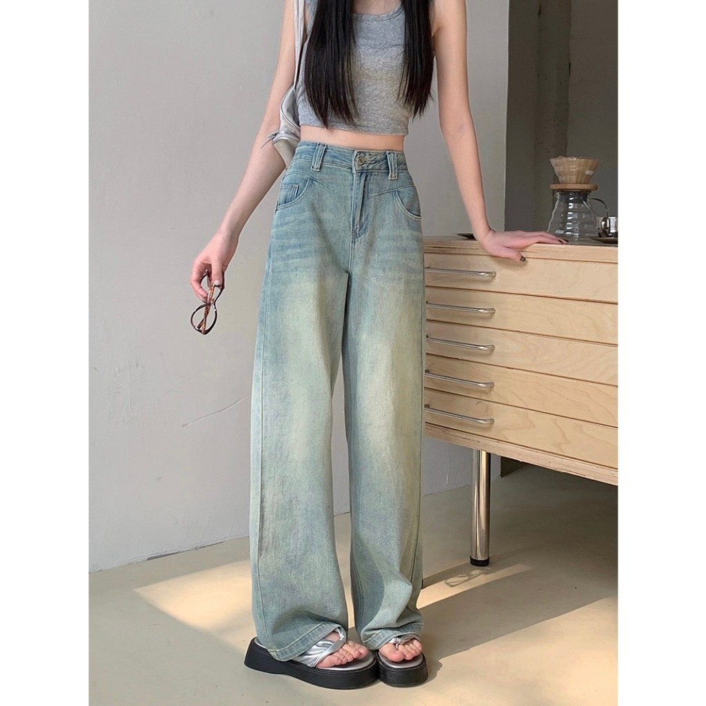 Quần jeans nữ ống suông quần bò nữ ống suông tông sáng cực đẹp cực xinh phù hợp đi học đi chơi D66 | BigBuy360 - bigbuy360.vn