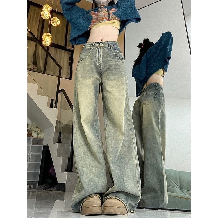 Quần bò ống suông, quần jeans ống suông tua rua gấu siêu cá tính sang chảnh N61 | BigBuy360 - bigbuy360.vn