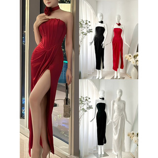 Đầm tiệc cúp ngực xẻ tà kèm hoa cổ best seller Mmuse Store - lô hàng mới