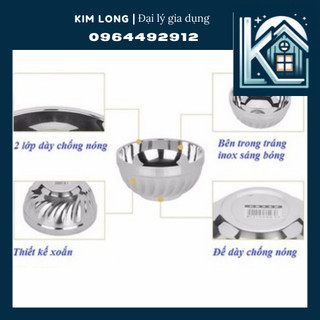 Combo 10 chén inox cách nhiệt 2 lớp cao cấp