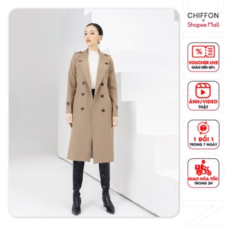 Áo mangto dáng dài 6 cúc cao cấp Chiffon