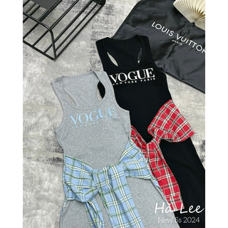 Váy sát nách Vogue kèm khăn[ Sẵn ghi ship]