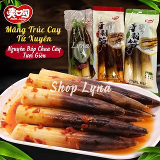 Măng muối chua cay Tứ Xuyên loại nguyên vỏ măng to - gói 230g, măng tươi ngon date mới