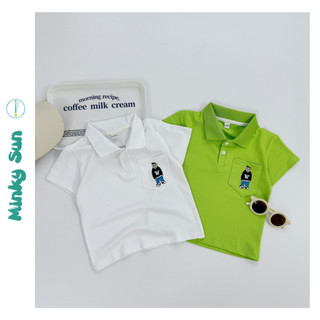 Áo polo w bé trai chất cotton cá sấu cho bé từ 10-27kg minkysun