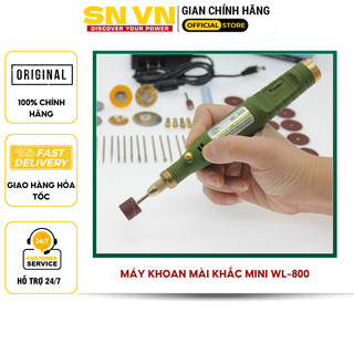 Máy khoan mài khắc mini cao cấp WL-800. Hộp nhôm full phụ kiện