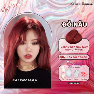 Thuốc nhuộm tóc Lavox màu ĐỎ NÂU, phủ bạc, không tẩy tóc, thuốc nhuộm tóc tại nhà Moon Hair lọ 100ml