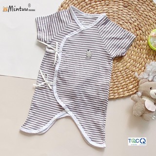Body cột xéo tay ngắn cho bé sơ sinh 0-6 tháng (3-7,7kg) vải visco spandex , thương hiệu Mintuu - 5541