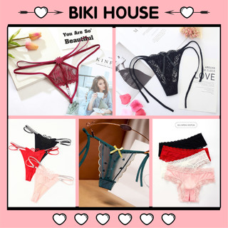 Quần lót lọt khe cột dây sexy ren mềm xuyên thấu gợi cảm dễ thương tổng hợp chip nữ xẻ đáy xinh quyến rũ BIKI HOUSE T360