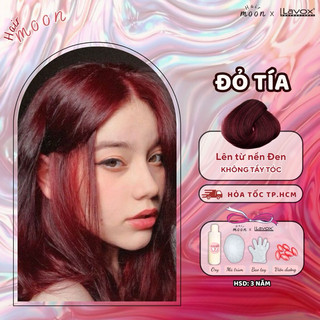 Thuốc nhuộm tóc Lavox màu ĐỎ TÍA, phủ bạc, không tẩy tóc, thuốc nhuộm tóc tại nhà Moon Hair lọ 100ml