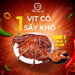 [ COMBO 1 VỊT + 1 ĐÙI GÀ] Vịt cỏ sấy khô sốt cay MINH CHÂU FOOD đồ ăn vặt giá rẻ đồ ăn nội địa ngon