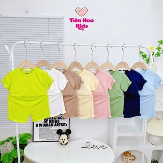 Bộ ngắn tay màu trơn thun lạnh Minky Mom cho bé trai bé gái từ 7-19kg