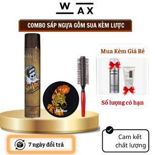 COMBO sáp vuốt tóc nam NGỰA VẰN kèm gôm SUAVECITO 420ml tặng lược tạo kiểu giữ nếp tóc