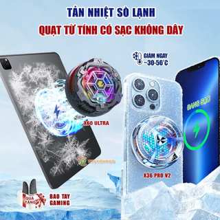 Quạt tản nhiệt điện thoại máy tính bảng sò lạnh từ tính X60 Ultra / X36 Pro Led RGB có sạc không dây
