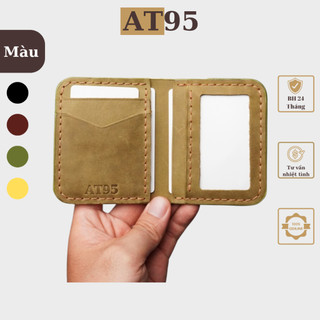 Ví đứng Louis mini nhỏ gọn da bò thật hàng thủ công thương hiệu AT95 HANDMADE