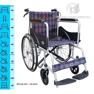 Xe lăn tay Lucass X75 có thắng tay - Giúp cho người già, người khuyết tật di chuyển dễ dàng hơn