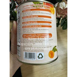 Đào Ngâm Countree Lon 820g (Miếng to, giòn)