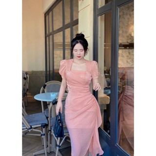 Váy body tơ nhũ đính hạt nút bọc eo cuốn hút
