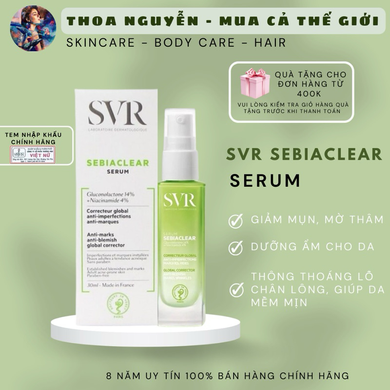 Serum SVR SEBIACLEAR Tinh Chất Giảm Mụn Giảm Thâm