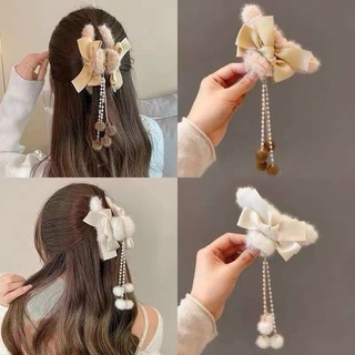 Kẹp tóc cào tóc nơ tua rua nữ tính sang trọng thanh lịch