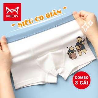 Quần lót bé trai Miiow combo 3 cái, quần sịp đùi cho bé trai từ 5 tới 14 tuổi kháng khuẩn an toàn