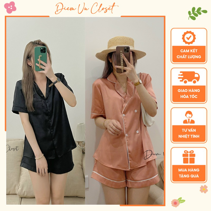 [Hình thật] Pijama lụa cao cấp, đồ ngủ nữ, đồ mặc nhà chất mềm mịn