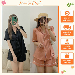 Pijama lụa cao cấp, đồ ngủ nữ, đồ mặc nhà chất mềm mịn