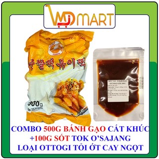 Combo 500g tokbokki cắt khúc Mir + 100g sốt nấu tokbokki (5 loại sốt đi kèm)