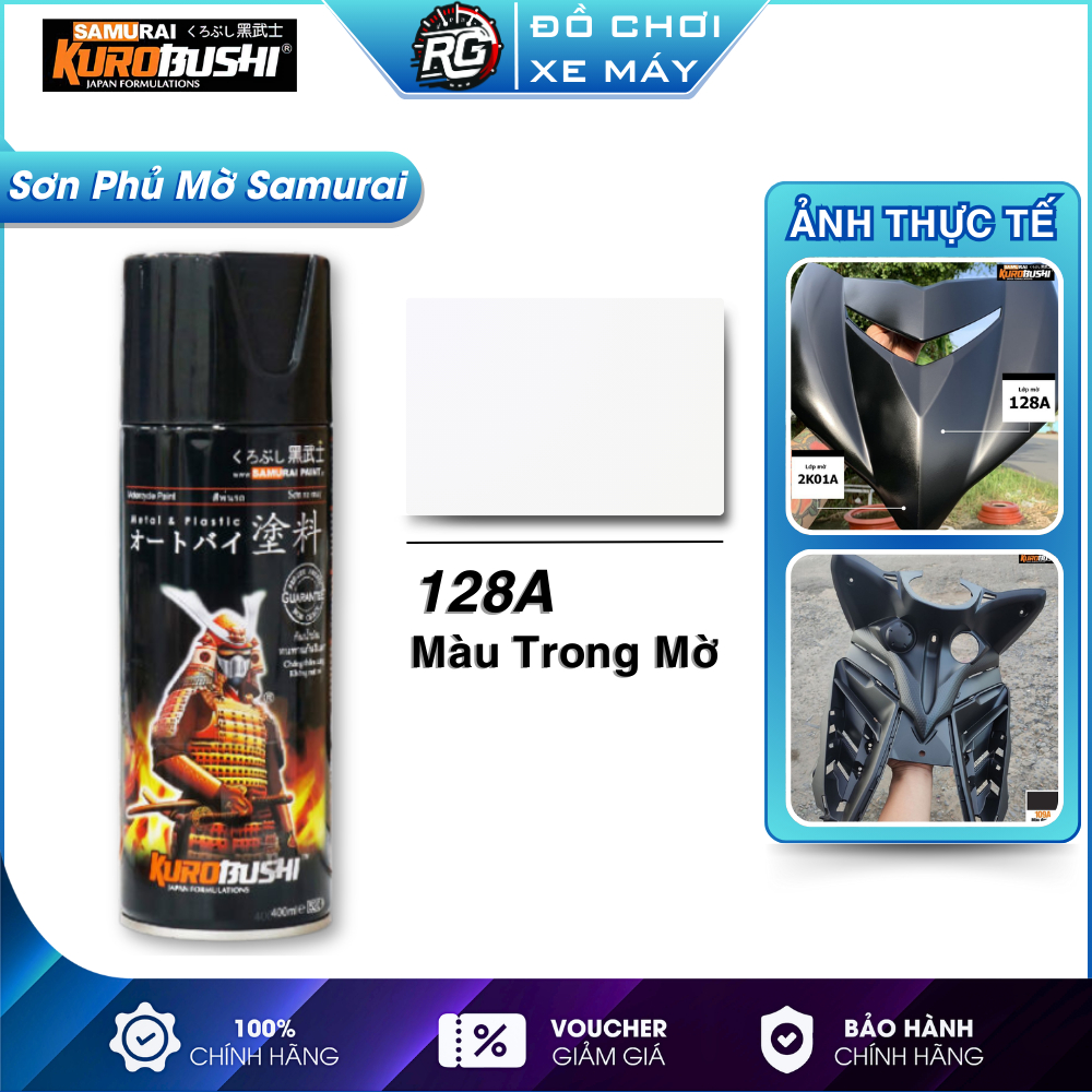 Sơn Samurai Phù Mờ 128A Chuyên Dùng Cho Xe Máy, Sơn Xịt 400ml