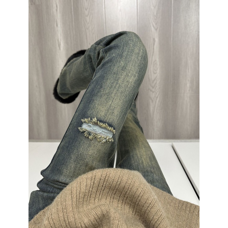 Quần bò nữ ống loe, quần jeans nữ ống loe màu xanh cổ điển cũ siêu đẹp siêu tôn dáng MS 01 | BigBuy360 - bigbuy360.vn