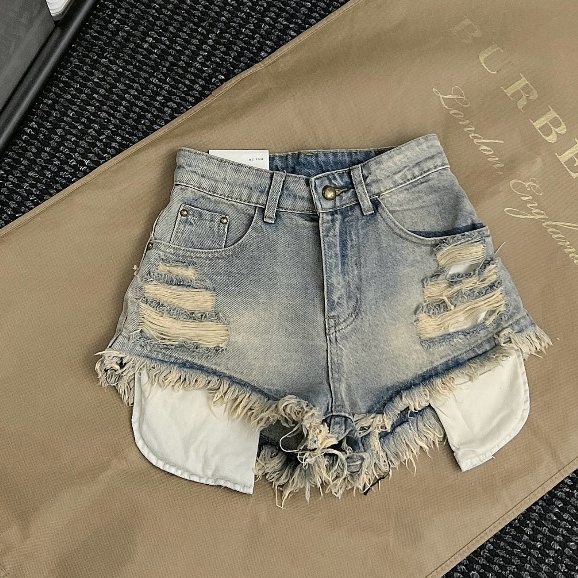 Quần short jeans nữ, quần jeans nữ phong cách rách tua rua phối hở túi siêu cá tính N49 | BigBuy360 - bigbuy360.vn