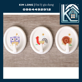 Vỉ 3 móc dán có đinh đóng tường cute