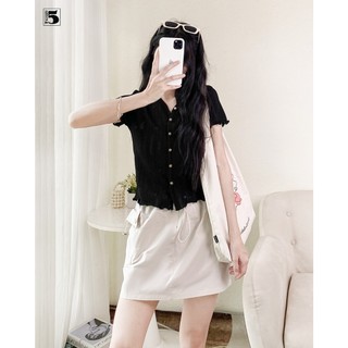 Áo kiểu cổ V, ngắn tay, cúc tròn Twenty.5 -  6025