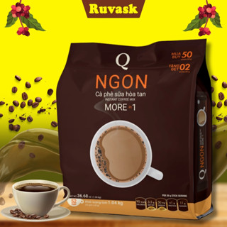 Cà Phê Trần Quang Q NGON Túi Lớn 52 Gói x 20 G - Cafe Trần Quang GOOD MORNING 3 in 1 - Cà Phê Sữa Hòa Tan Ruvask