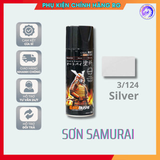 Sơn Xịt Samurai Màu Bạc Mã 3/124 cao cấp chuyên dùng sơn xe máy