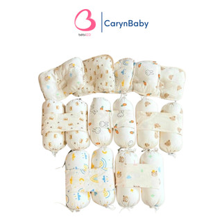  Bộ gối chặn Xốp vải xô Muslin kèm gối nằm lõm BabyBee   Molli cho bé 