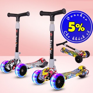 Xe Scooter 3 bánh cho bé họa tiết Graffiti cực ngầu 2020